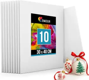 Zenacolor - Canvas Set 10 teilig - Leinwand zum Bemalen 30x40cm - Gemälde auf Le