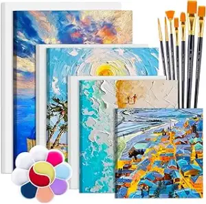 JOYBOY Leinwand zum bemalen,7Pcs Leinwand Set,100% Baumwolle für Acryl- und Ölge