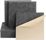Rdutuok 12 Stück Selbstklebend Akustikplatten,30x30x1 cm Akustik Absorber Akustikpanel Schallschutzplatten für Tonstudio,Büro,Studio,Akustische Behandlung und Wanddekoration(Dunkelgrau)