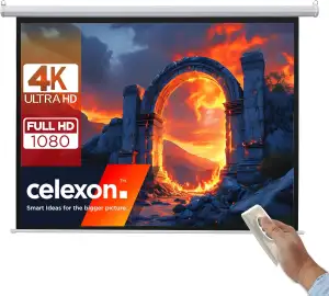 celexon Basic Motor-Leinwand 110" | 200x200 cm 1:1 | elektrische Full-HD 4K Beam