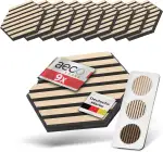 Akustikpaneele Holz selbstklebend – 9er-Set | Echtholz Eiche & Akustikfilz Schwarz | Hexagon 30x2...