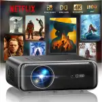 Smart Beamer, jetzt mit Netflix, Dolby Audio, WiMiUS 1100 ANSI Autofokus/6D Trapezkorrektur Led Beamer 4K Heimkino Unterstützt, WiFi Bluetooth Full HD 1080P Outdoor Deckenmontage Projektor für Handy