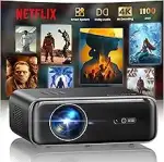 Smart Beamer, jetzt mit Netflix, Dolby Audio, WiMiUS 1100 ANSI Autofokus/6D Trapezkorrektur Led B...