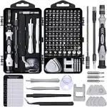 122-tlg. Feinmechaniker Werkzeug Set: Mini Schraubenzieher & Präzisions Schraubendreher mit 101 Bits