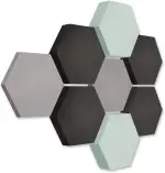 platino24 Akustikpaneele 8 Elemente Edition LOFT 3D I Ø 300mm Akustikplatten Schalldämmung Wand & Decke I Akustikschaum Schall-Absorber aus Basotect 30-70mm mit farbiger Akustikbeschichtung