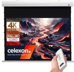 celexon HomeCinema Tension-Motor-Leinwand 90" | 200x113 cm 16:9 | elektrische 4K
