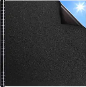 DOWELL Verdunklungsfolie für Fenster, Blickdichte Fensterfolie Schwarz 44,5x200cm, Tönungsfolie V...