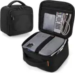 CURMIO Beamer Tasche, Tragetasche für Mini Projektor, Projektortasche Kompatibel mit DR.J und QKK und Andere Kleine Beamer und Zubehör (OHNE ZUBEHÖR ENTHALTEN), Schwarz