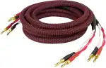 Dynavox Perfect Sound Lautsprecherkabel, Paar, Flexibles High-End Lautspecher-Kabel mit hochwertigen Bananensteckern, konfektioniert, Farbe schwarz/rot, Länge 2 m