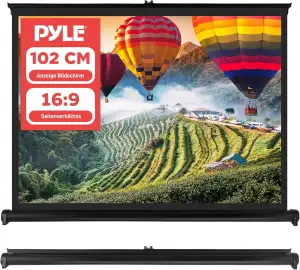 Pyle Beamer Rollo- Leinwand, 40 Zoll 91x68cm, 4:3 4K Projektorleinwand Ausziehba