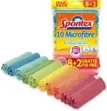 Spontex Microfibre Allzwecktücher 8+2 Gratis, 1 Packung - bunte Mikrofasertücher