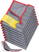 Carbon Mikrofasertücher Set (8 Stück) | 400GSM Profi Reinigungstücher | Streifenfrei & Fusselfrei, Rautenstruktur gegen Fett | Für Glas, Auto, Küche | Rot 30x40cm