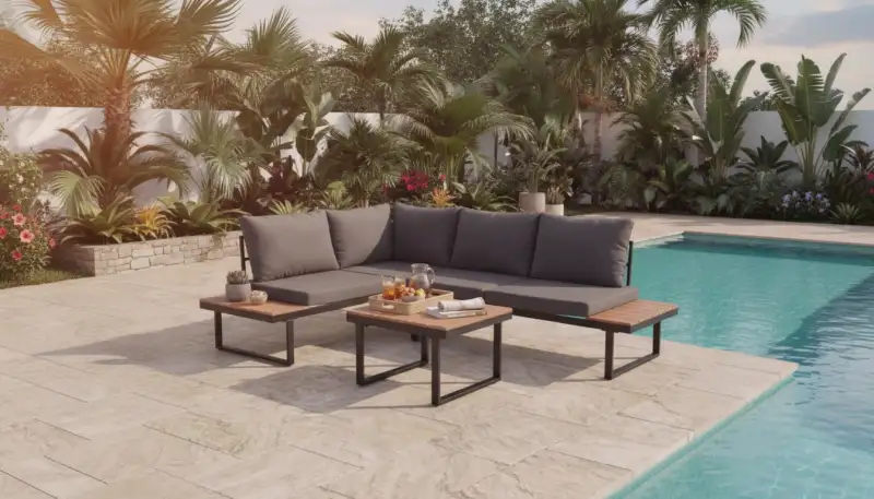 Entspannung unter freiem Himmel: Das perfekte Gartenlounge Set für 4 Personen mit Tisch für Ihr Outdoor-Wohnzimmer
